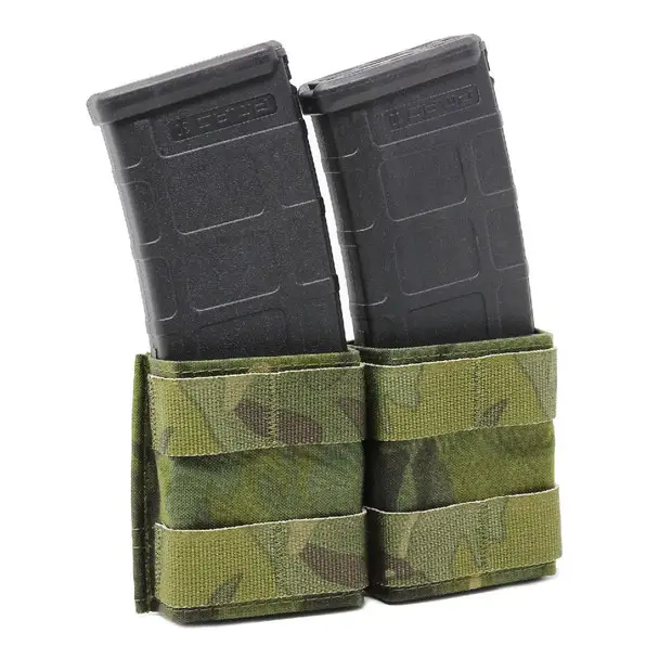 Fresh Stock ESSTAC Double 5.56 Multicam Black Shorty KYWI Pouch with Webbing (556.D.S-MLBLK)