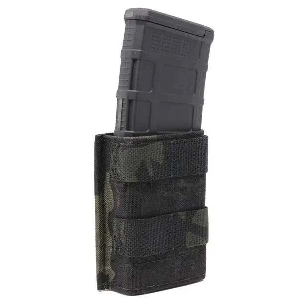 ESSTAC Single 5.56 Multicam Black Midlength KYWI Pouch w/ Webbing (556.S.M-MLBLK) Premium