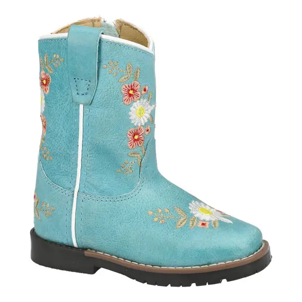 Weekend Sale SMOKY MOUNTAIN BOOTS Girl's Autry Turquoise Leather Western Boots (3426T)