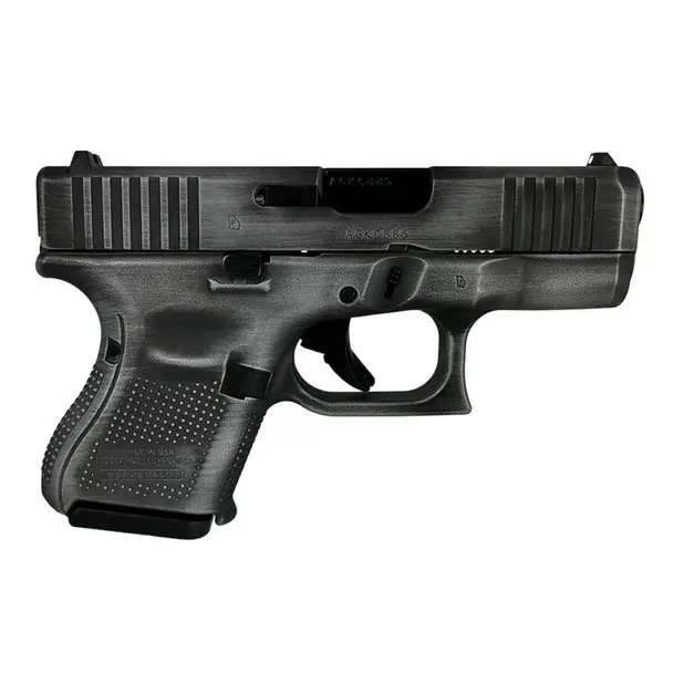 Luxury GLOCK G26 Gen5 Custom "Distressed Crushed Silver" 9mm 3.43in 10rd Semi-Automatic Pistol (UA265S201MODCSD)