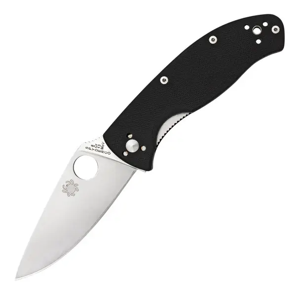 Exclusive Offer SPYDERCO Tenacious G-10 Black Handle PlainEdge Folding Knife (C122GP)