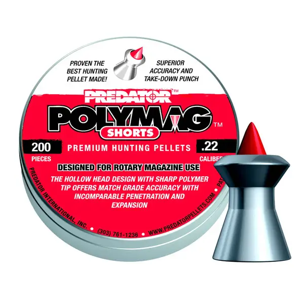 Seasonal Sale PREDATOR INTERNATIONAL Predator Polymag .22 Caliber 200ct Short Pellets (1011-01-200)