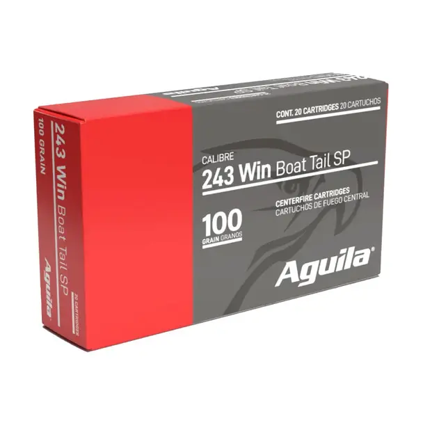 AGUILA .243 Win 100Gr BTSP 20rd Box Rifle Ammo (8047AG) Same Day Shipping