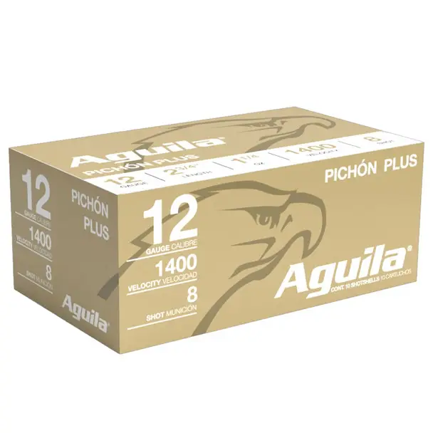 AGUILA Pichon Plus 12Ga 2.75in 1 1/4oz #8 10rd Box Shotgun Shells (1CHB1296) Top Rated