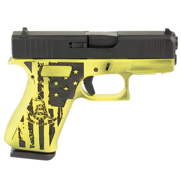 Hot Picks GLOCK 43X 9mm Luger 3.41in 2x 10rd Mags Skydas Cerakote w/ Gadsden Flag Pistol (4350204FRN-GAD-SKY)