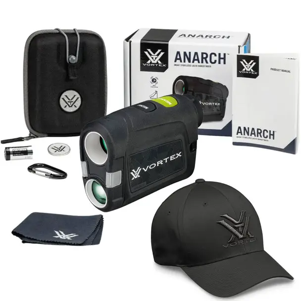 VORTEX Anarch Image Stablized Golf Laser Rangefinder with Men's Flexfit Cap Best Choice