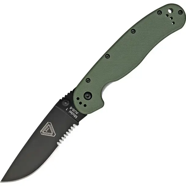 ONTARIO KNIFE COMPANY RAT I Linerlock OD Green Folding Knife (ON8847OD) Premium