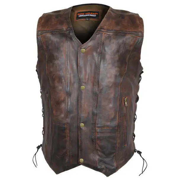 Must Have VANCE LEATHERS USA Men's High Mileage Vintage 10 Pocket Vest