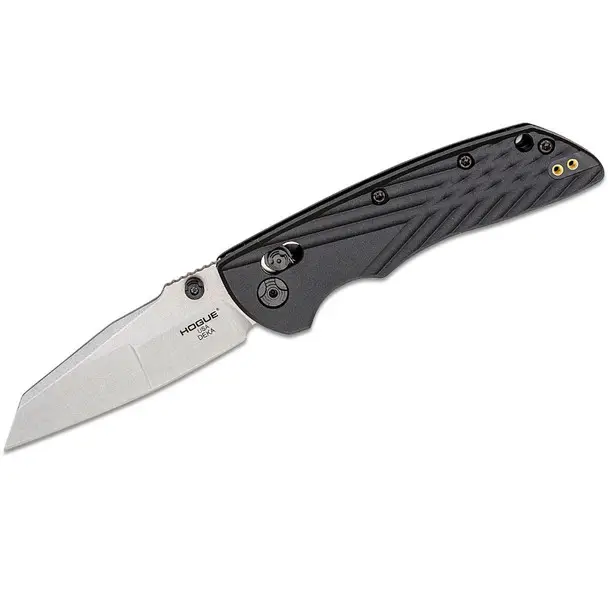HOGUE Deka 3.25in ABLE Lock Modified Wharncliffe Tumbled Black Folding Knife (24369) Crafted