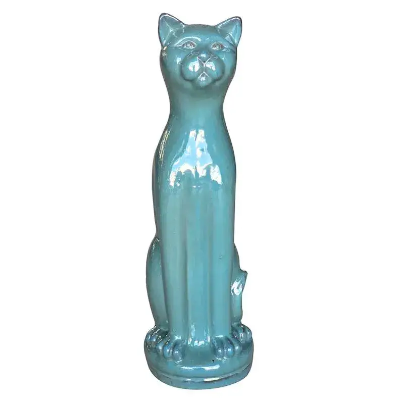 Top Rated Green Tall Cat Outdoor Statue, 26"