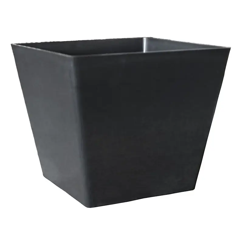 Crafted Square Black Outdoor Planter, Large